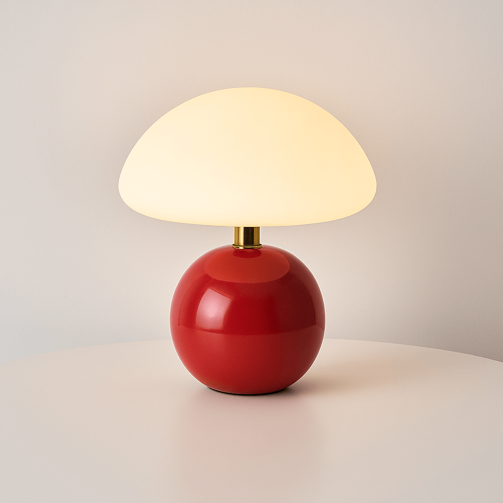 Lampe à poser - Finition crème française - Forme champignon