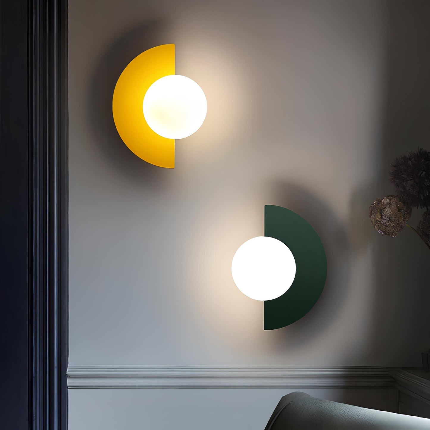 Applique murale - Style nordique - Luminaire design en demi-cercle
