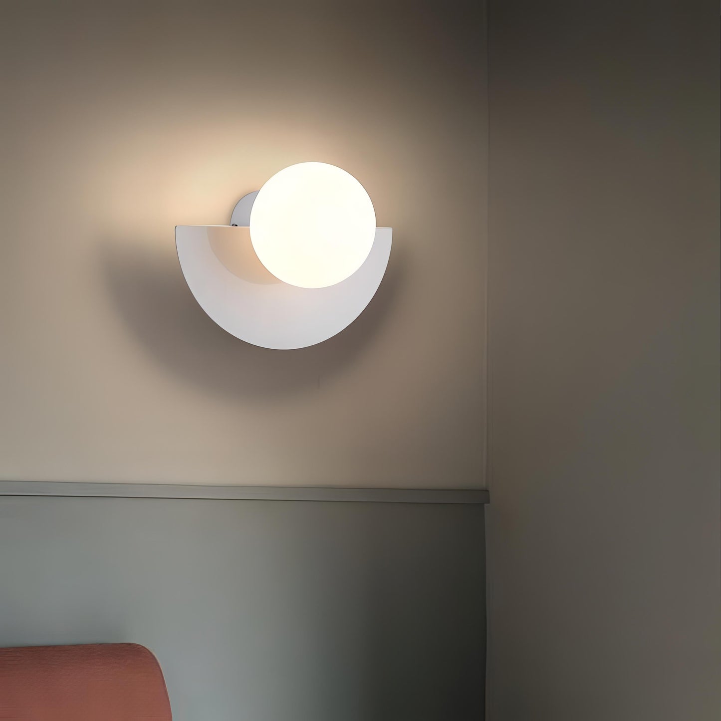 Applique murale - Style nordique - Luminaire design en demi-cercle