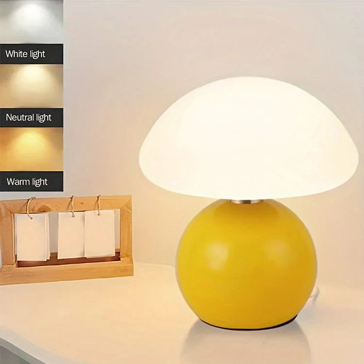Lampe à poser - Finition crème française - Forme champignon