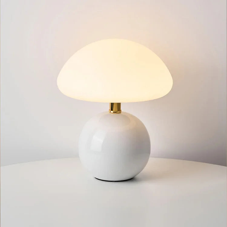 Lampe à poser - Finition crème française - Forme champignon