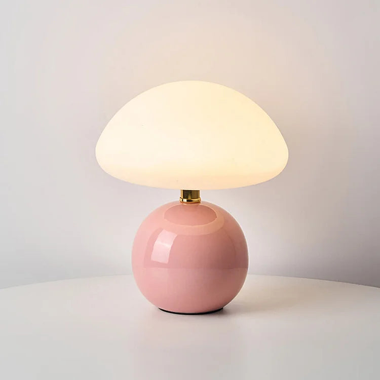 Lampe à poser - Finition crème française - Forme champignon