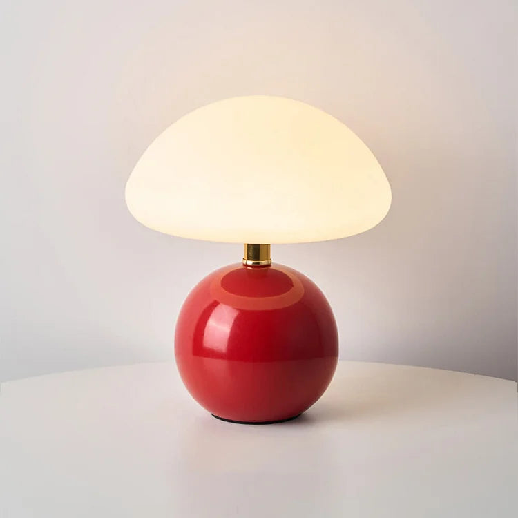 Lampe à poser - Finition crème française - Forme champignon
