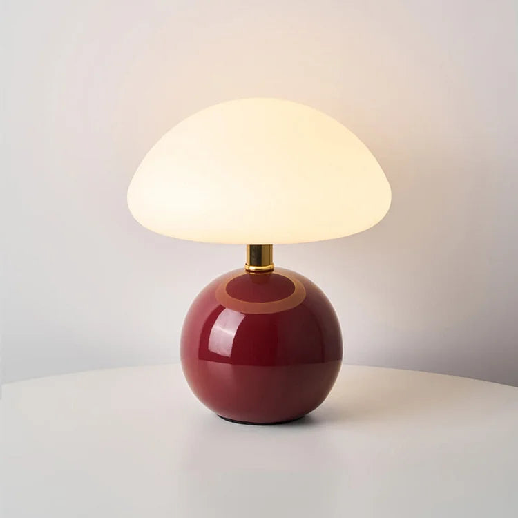 Lampe à poser - Finition crème française - Forme champignon