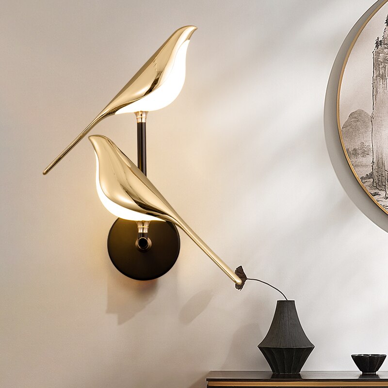 Applique Murale Moderne en Forme d'Oiseaux - Éclairage Design et Élégant