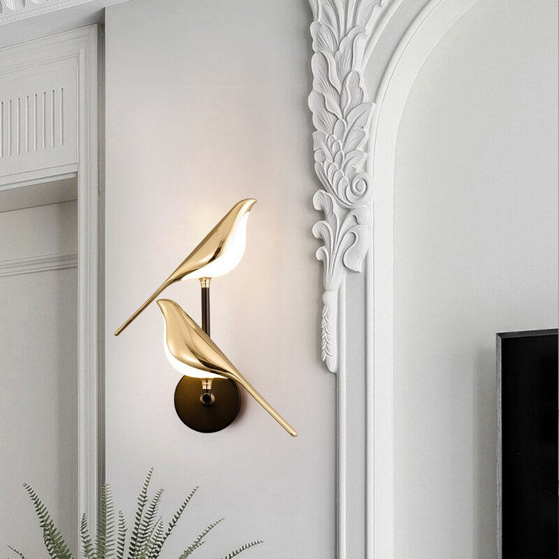 Applique Murale Moderne en Forme d'Oiseaux - Éclairage Design et Élégant