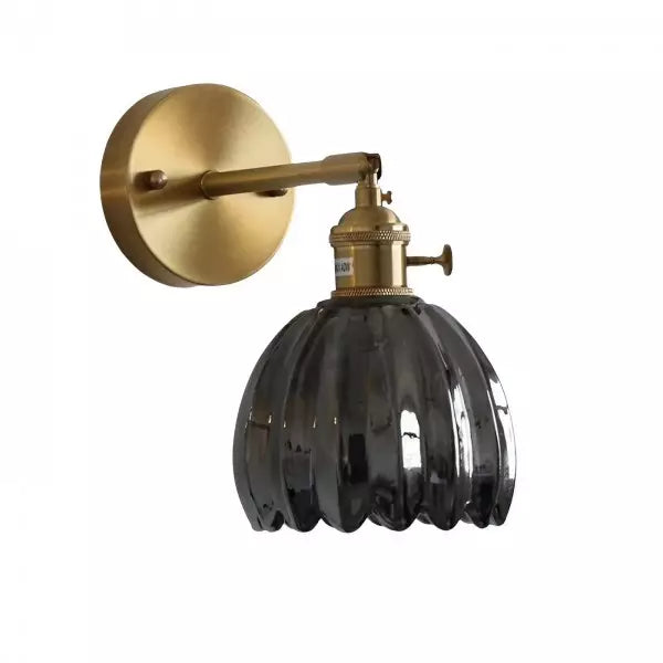 Lampe murale - Style rétro - Abat-jour en verre tulipe fleur bourgeon