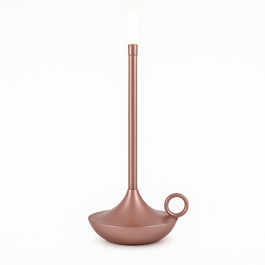 Bougie - Lampe de table élégante en métal et verre - Ambiance chic