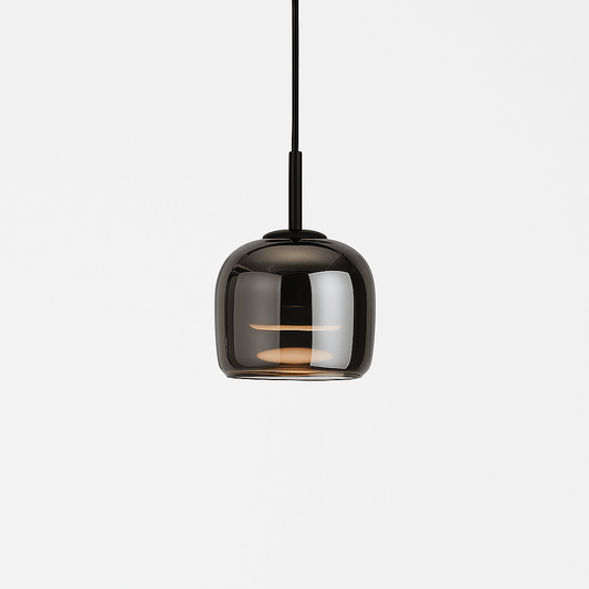 Lampe suspendue - Style nordique - Abat-jour en verre noir