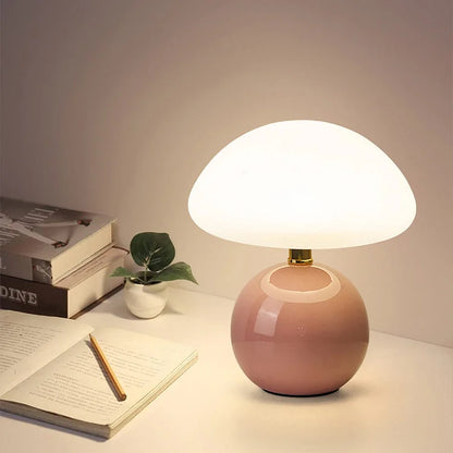 Lampe à poser - Finition crème française - Forme champignon