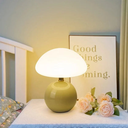 Lampe à poser - Finition crème française - Forme champignon